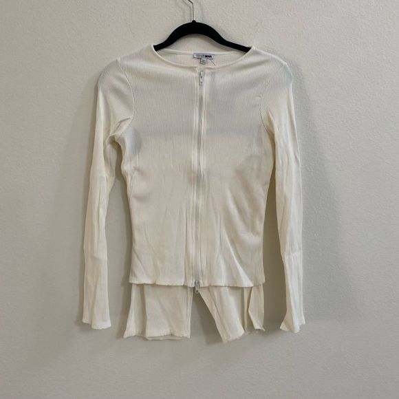 Fashion Nova My Way Biker Shorts & Zip Up Set in White Size Medium - Picture 9 of 13